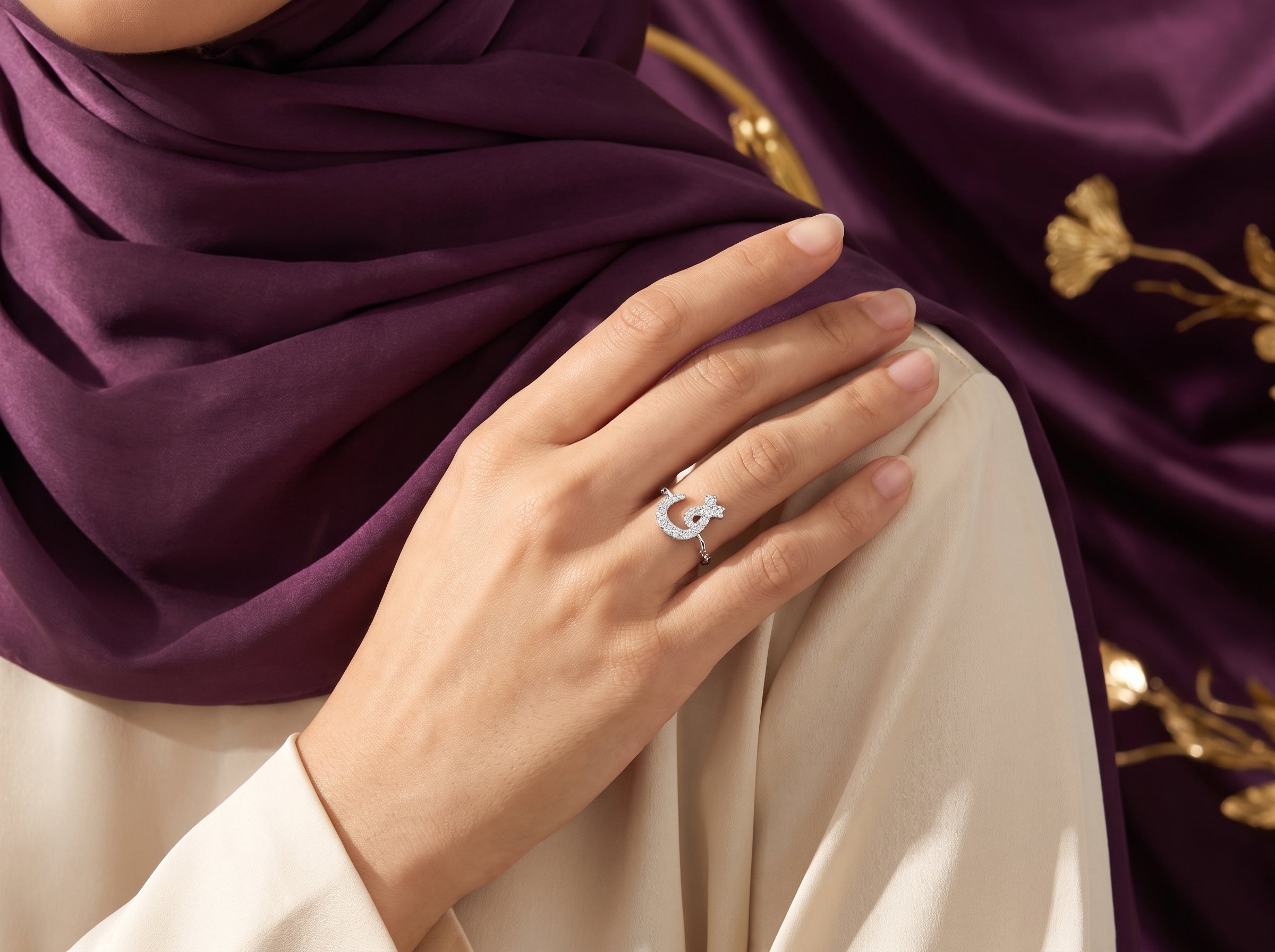 Arabische letter ring goud islamitisch sieraad dames