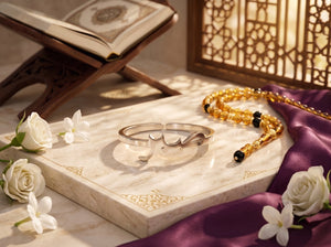 Islamitische symbool ring platina islamitisch sieraad dames