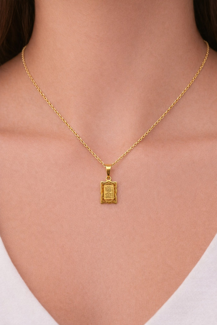 Ayat Al Kursi Ketting | Islamitisch Gebed Sieraad | Titanium