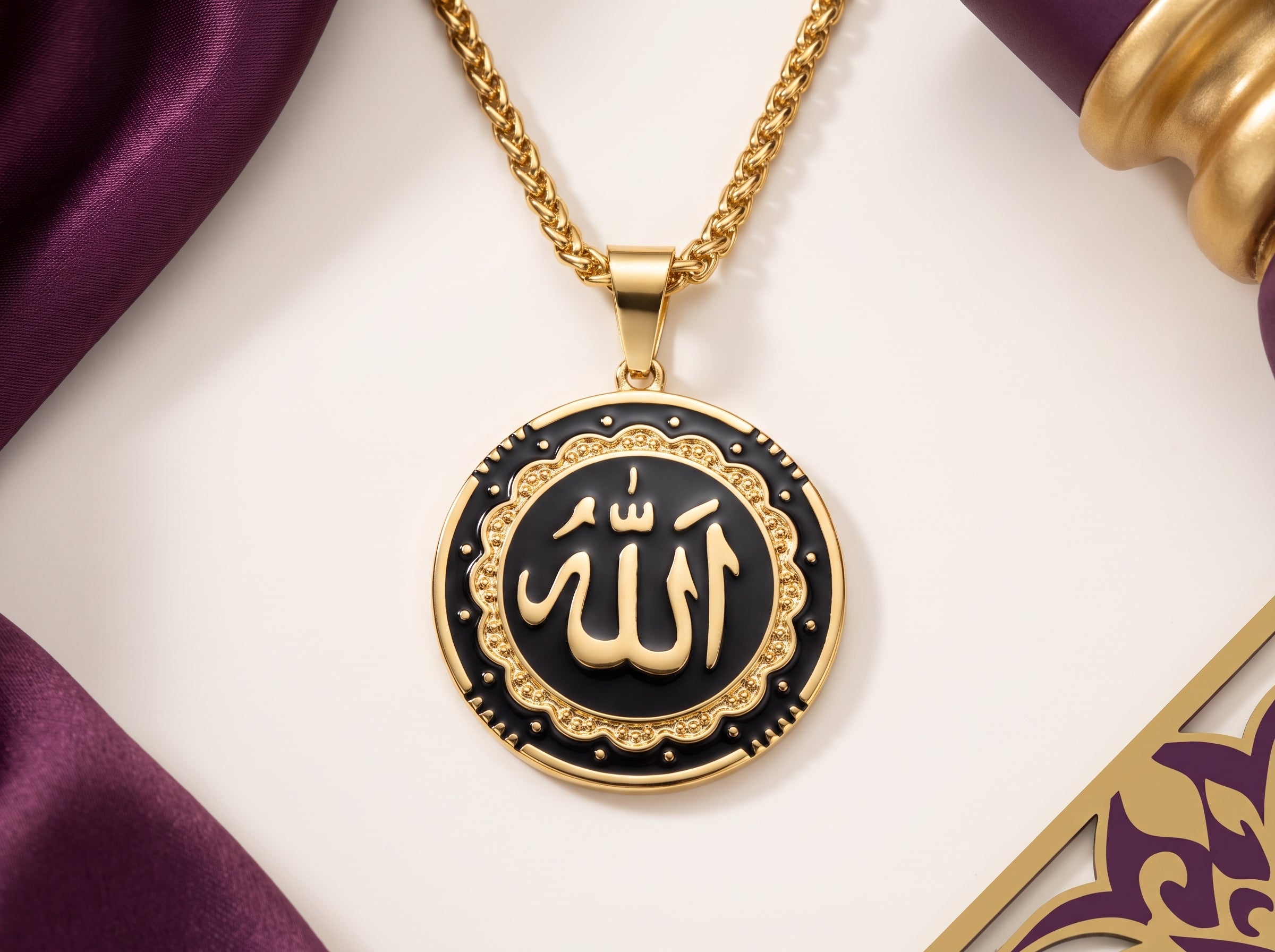 Allah hanger goud voorkant islamitisch sieraad pendant Shahzadi