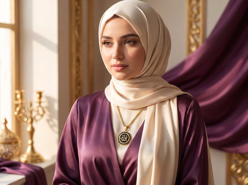 Allah hanger goud met ketting close-up islamitisch sieraad dames