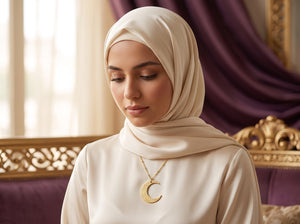 Arabische maan ketting goud islamitisch sieraad dames