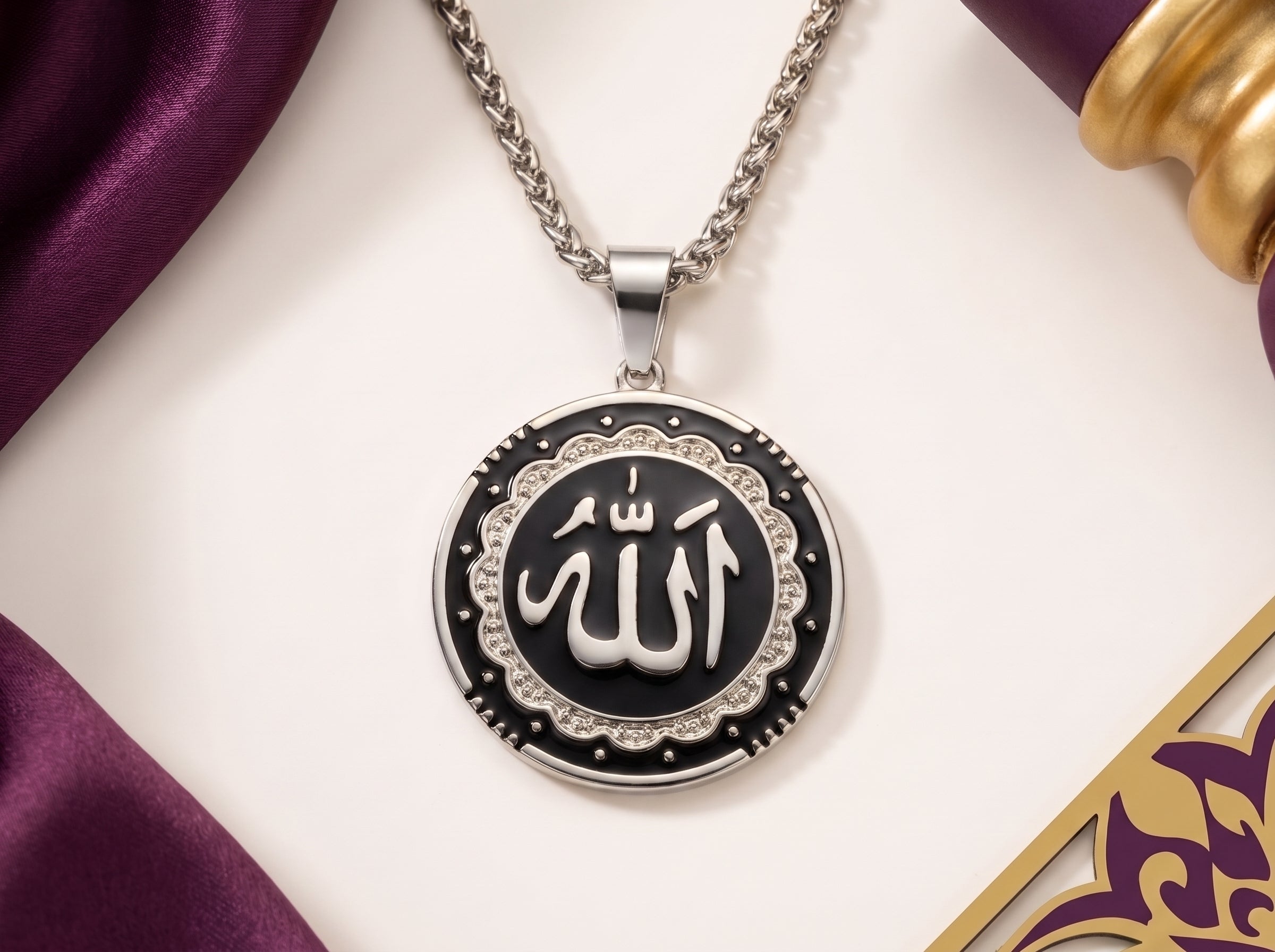 Allah hanger zilver voorkant islamitisch sieraad pendant Shahzadi