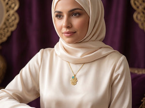 Ronde hanger ketting zilver islamitisch sieraad dames